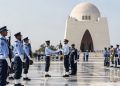 PAF cadets take charge of changing of guards at Quaid-e-Azam shrine on Defence Day